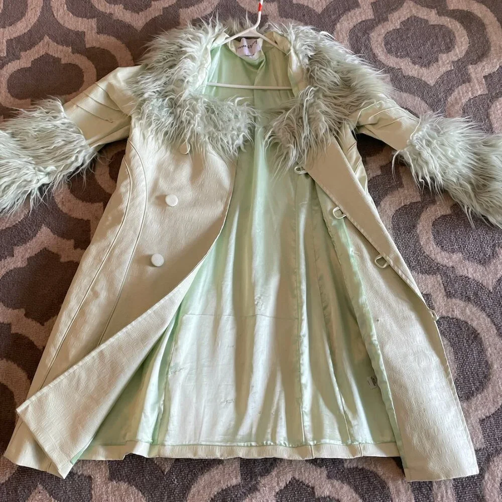 House of Sunny "Penny" mint green statement coat - Picture 5 of 10